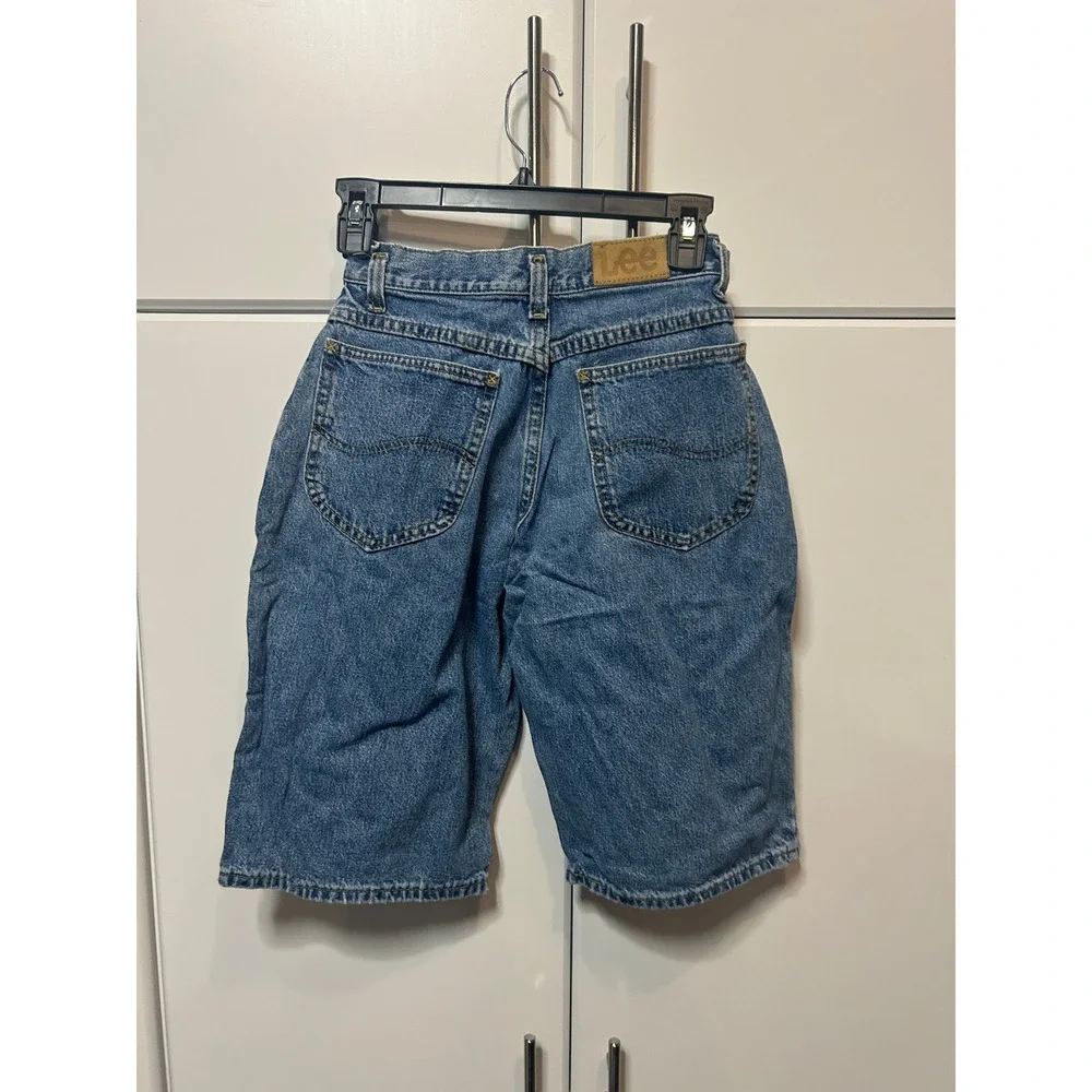 Vintage Lee Denim Shorts Boys 16 Slim Medium Wash‎ High Waisted Made in USA